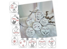 ADVENTSKALENDER 6. Dezember - 16 Anhänger Weihnachtskugeln Doodle